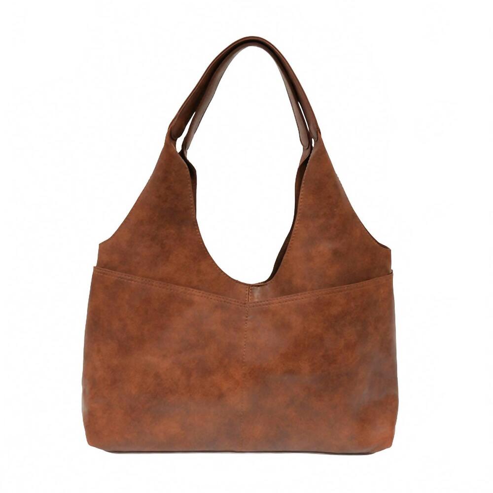 NEW JOY SUSAN women's val vegan leather hobo bag in rustic brown